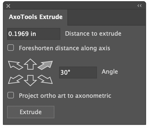 extrude units in inches