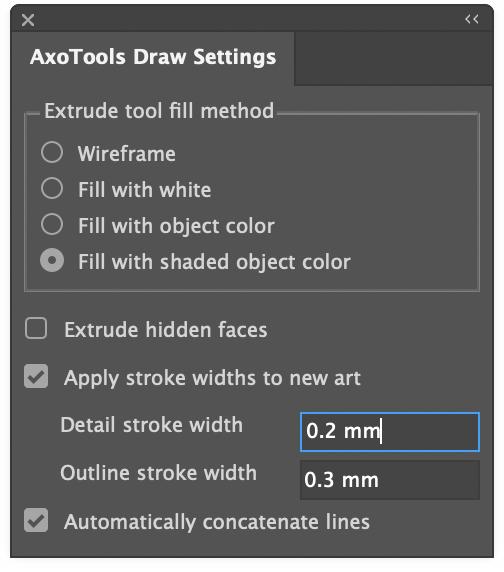 draw settings units