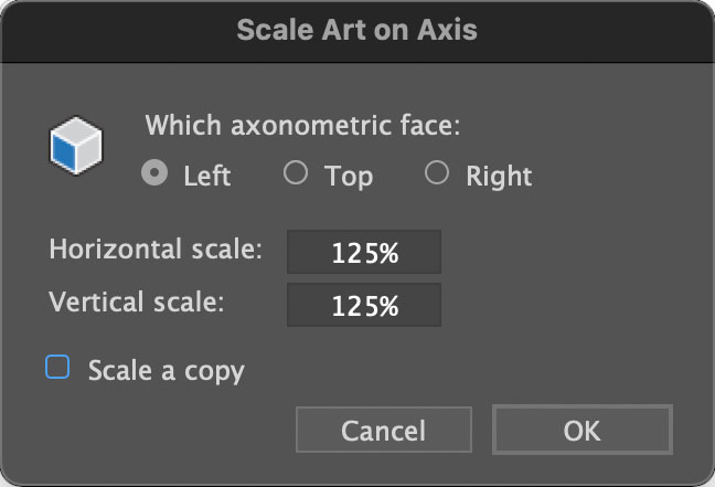 AxoTools Scale tool dialog