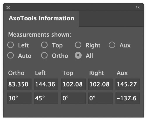 Axo Info panel