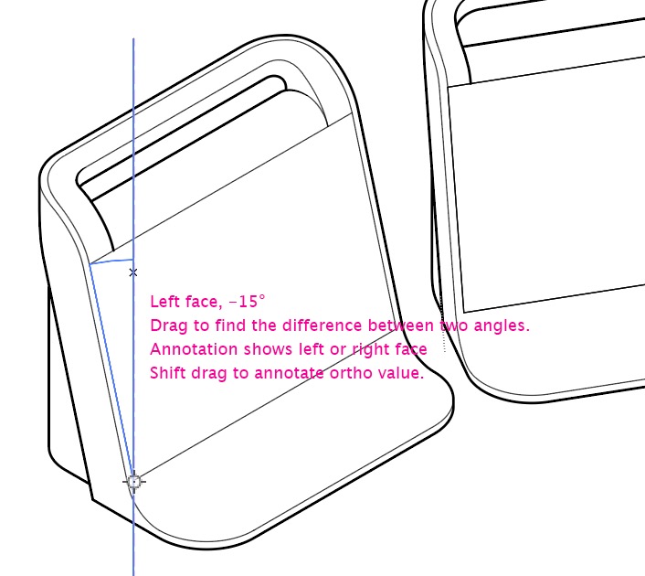 measuring an axonometric angle