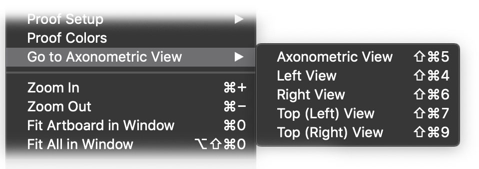 AxoTools go-to-view menu