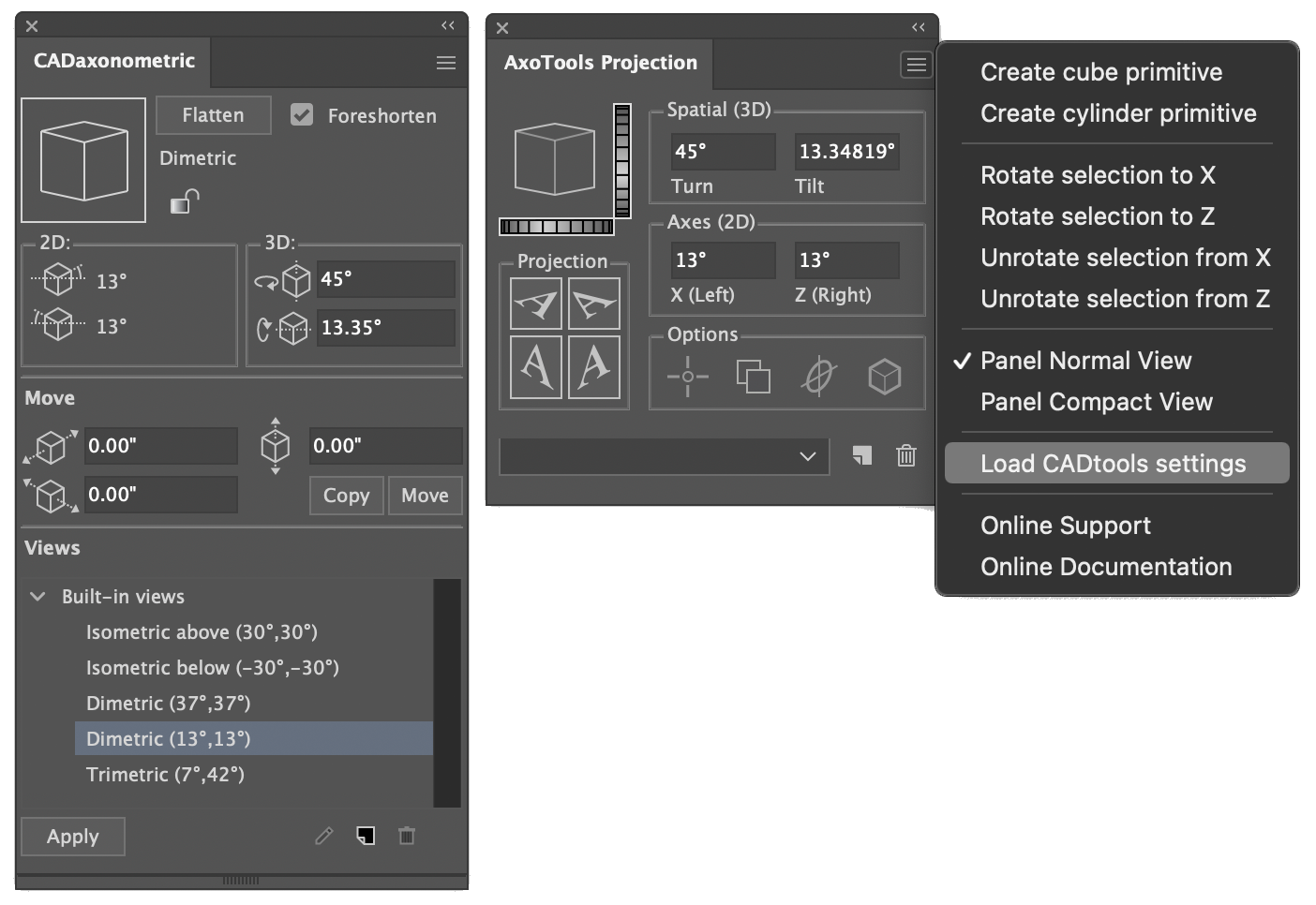 AT/CT projection settings