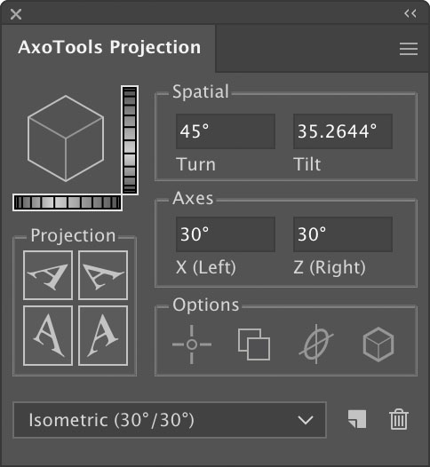 AxoTools Projection panel