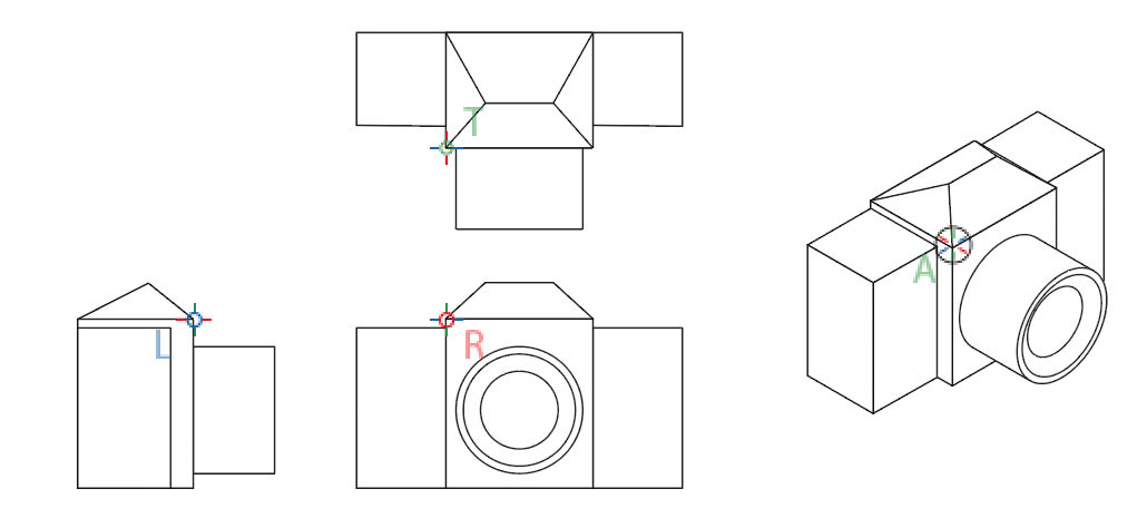 AxoTools common reference points in camera drawing