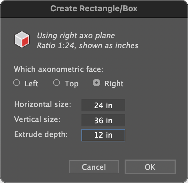 rectangle dialog