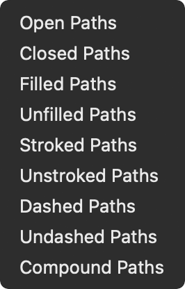 Select Menu paths with attributes