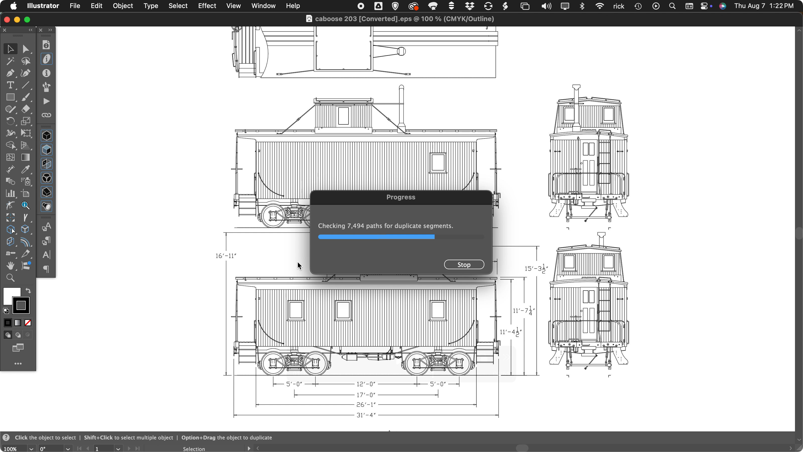 remove dupe paths, caboose drawing 1