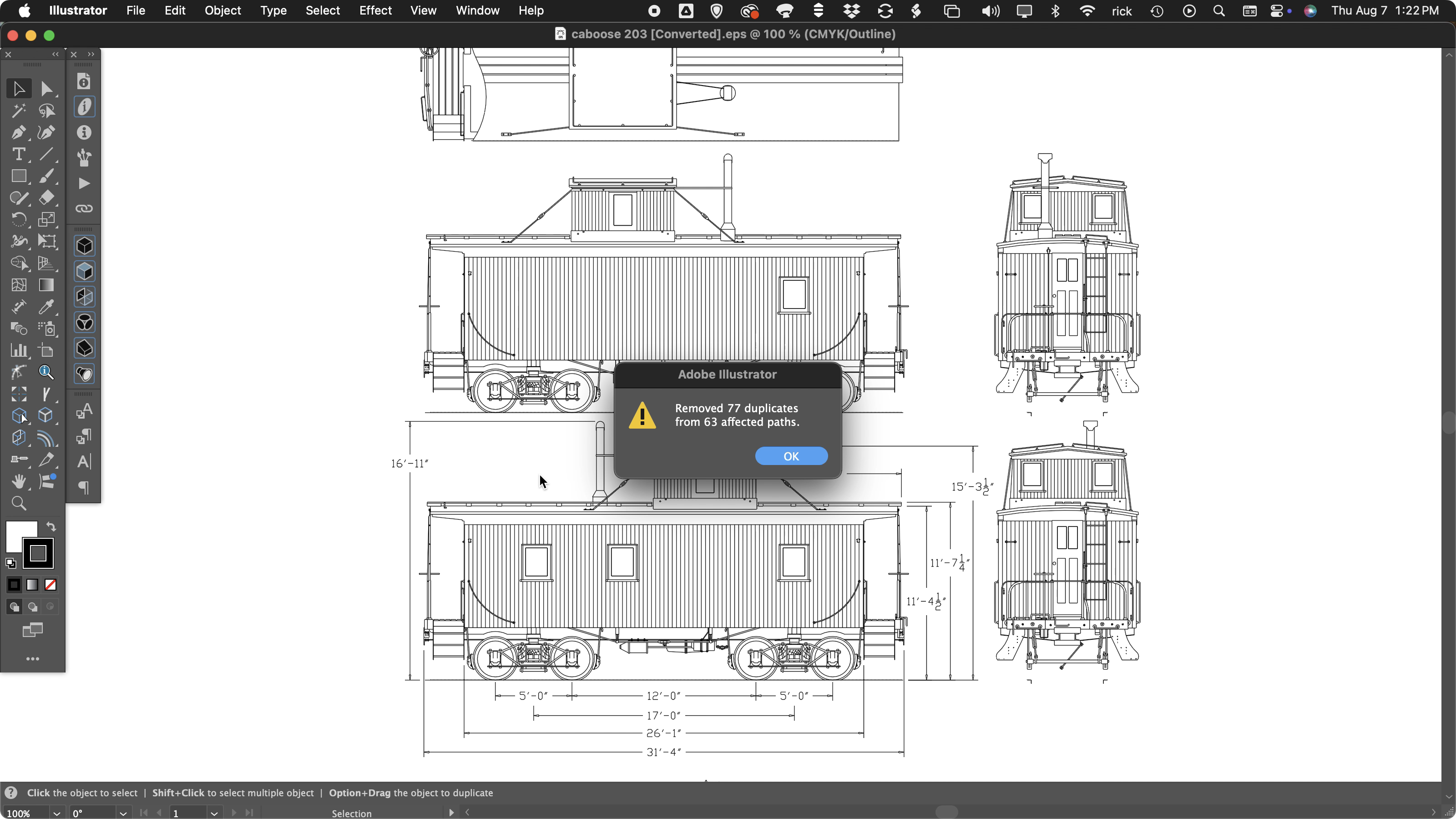 remove duplicate paths, caboose drawing 2