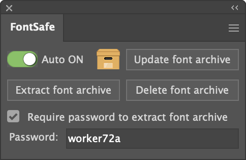 FontSafe panel