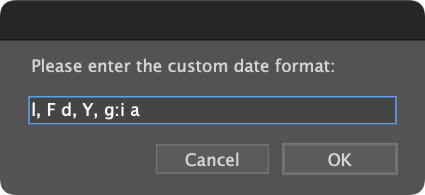 custom date format dialog