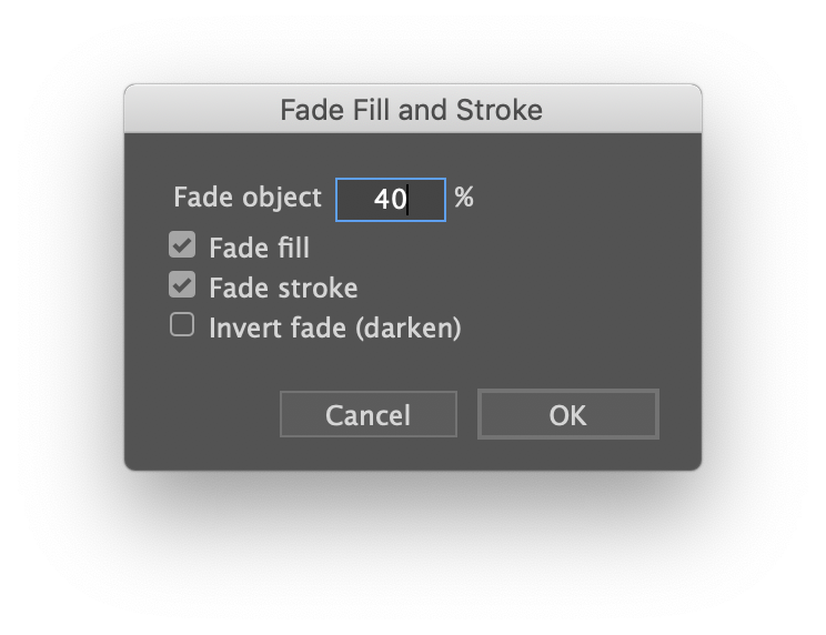 Fade Fill and Stroke dialog