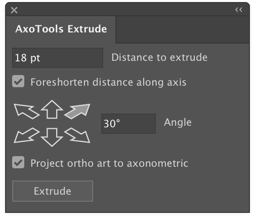 AxoTools Extrude panel